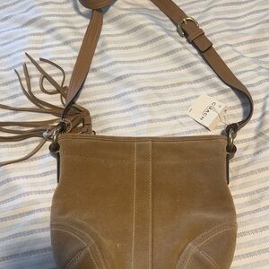 Coach Brown Suede Crossbody Bag